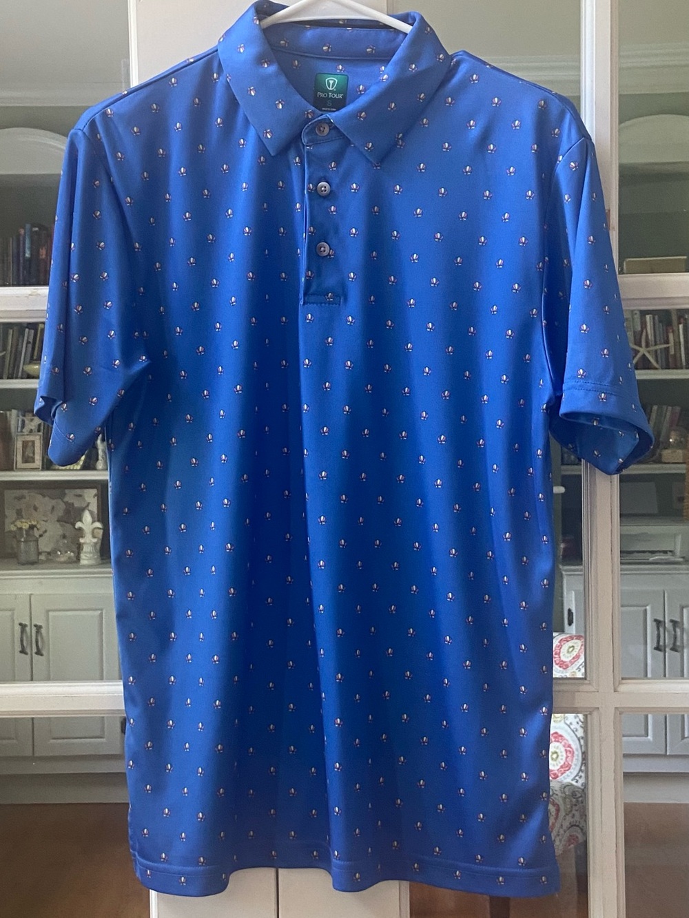 NWOT Pro Tour Royal Blue Beach Balls Polo Size Small